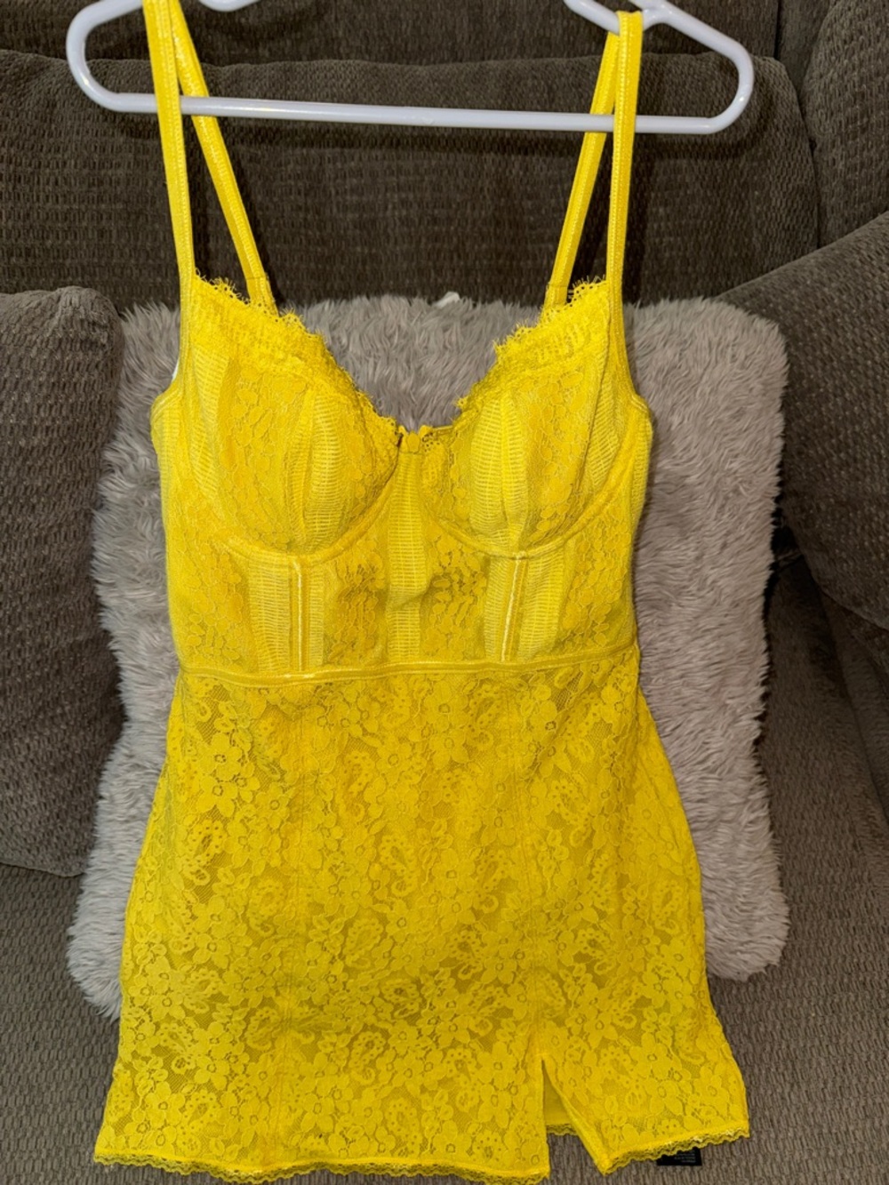Urban Outfitters Yellow Lace Mini Dress